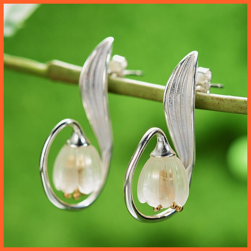 whatagift.com.au 925 Sterling Silver Gold Lily Handmade Earrings