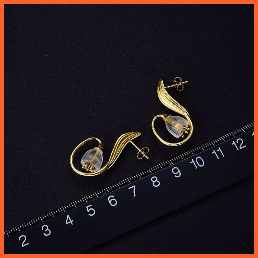 whatagift.com.au 925 Sterling Silver Gold Lily Handmade Earrings
