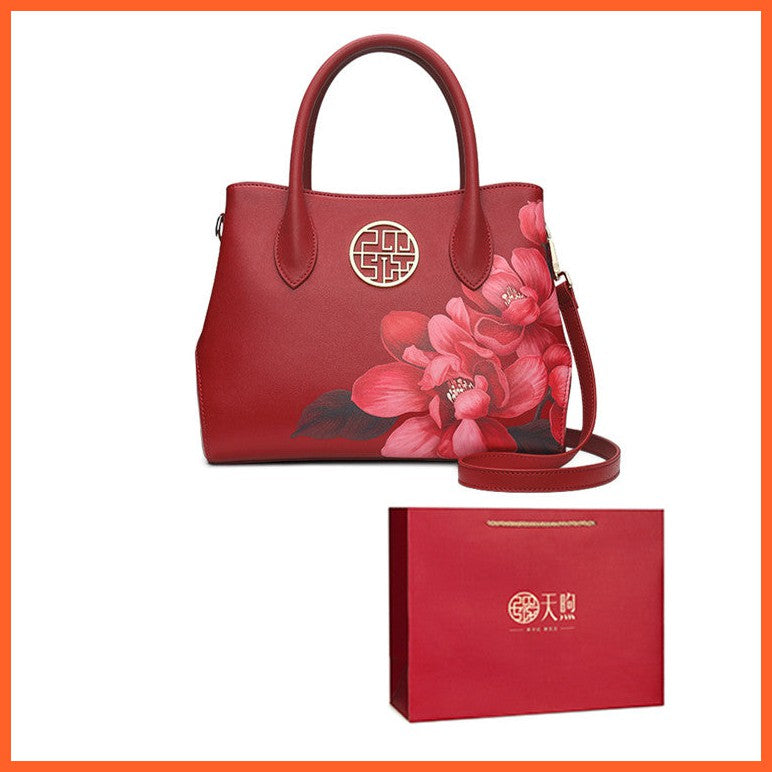 Women'S New Stylish Leather Handbag Fashion Chinese Style