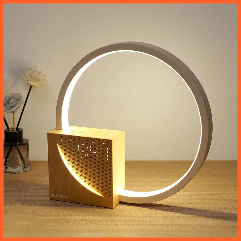 Bedside Lamp Touch Table Lamp With Natural Sounds, Desk Lamp With Alarm Clock, Touch Control 3 Levels Brightness Home Decor
