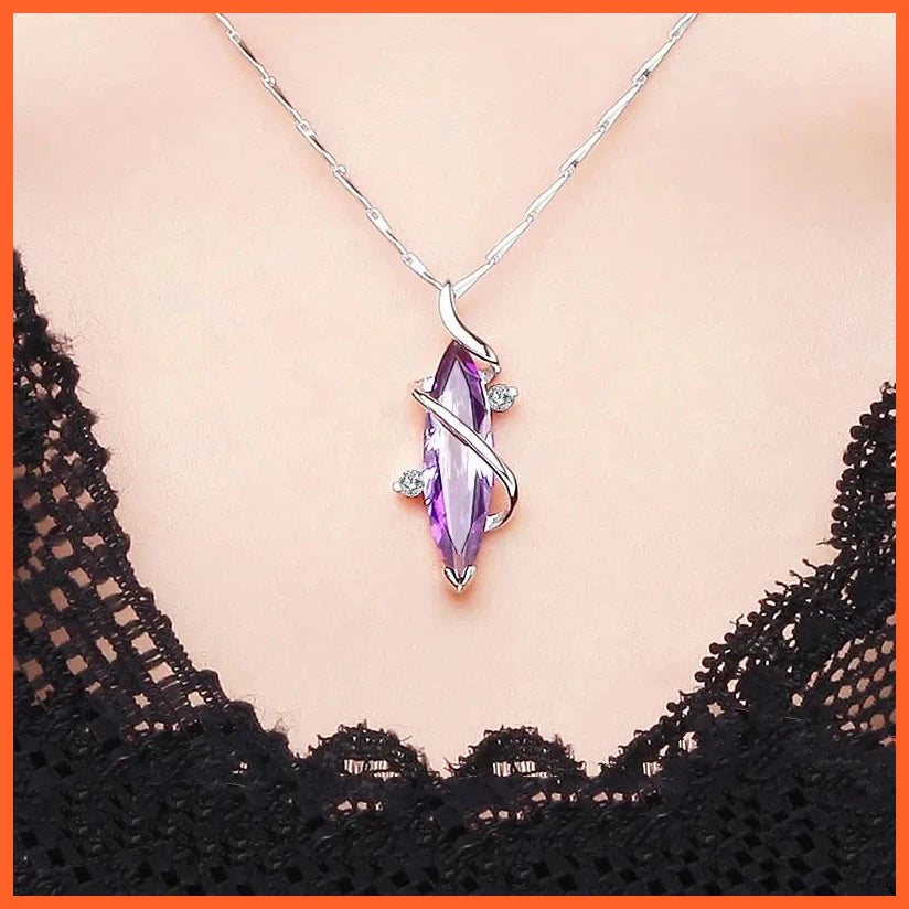 Aesthetic Purple Cz Women'S Necklace