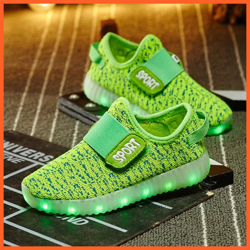 Usb Charging Led Sneakers For Children| Glowing Light Led Breathable Kids Shoes