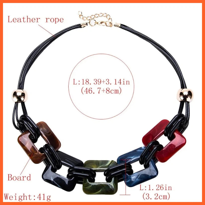 Leather Cord Statement Necklace & Pendants | Vintage Weaving Collar Choker Necklace For Women