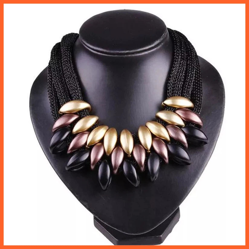 Vintage Punk Charm Statement Necklaces Collar Choker | Black Gold Color New Pendants Necklace