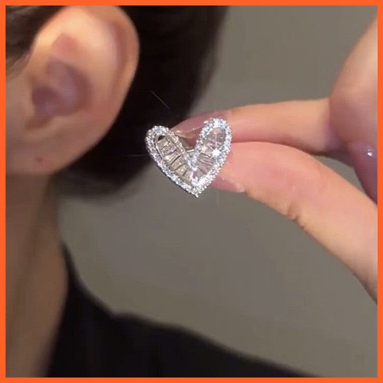 Fashion Jewelry Micro Inlaid Zircon Love Ear Clip Female Niche Design