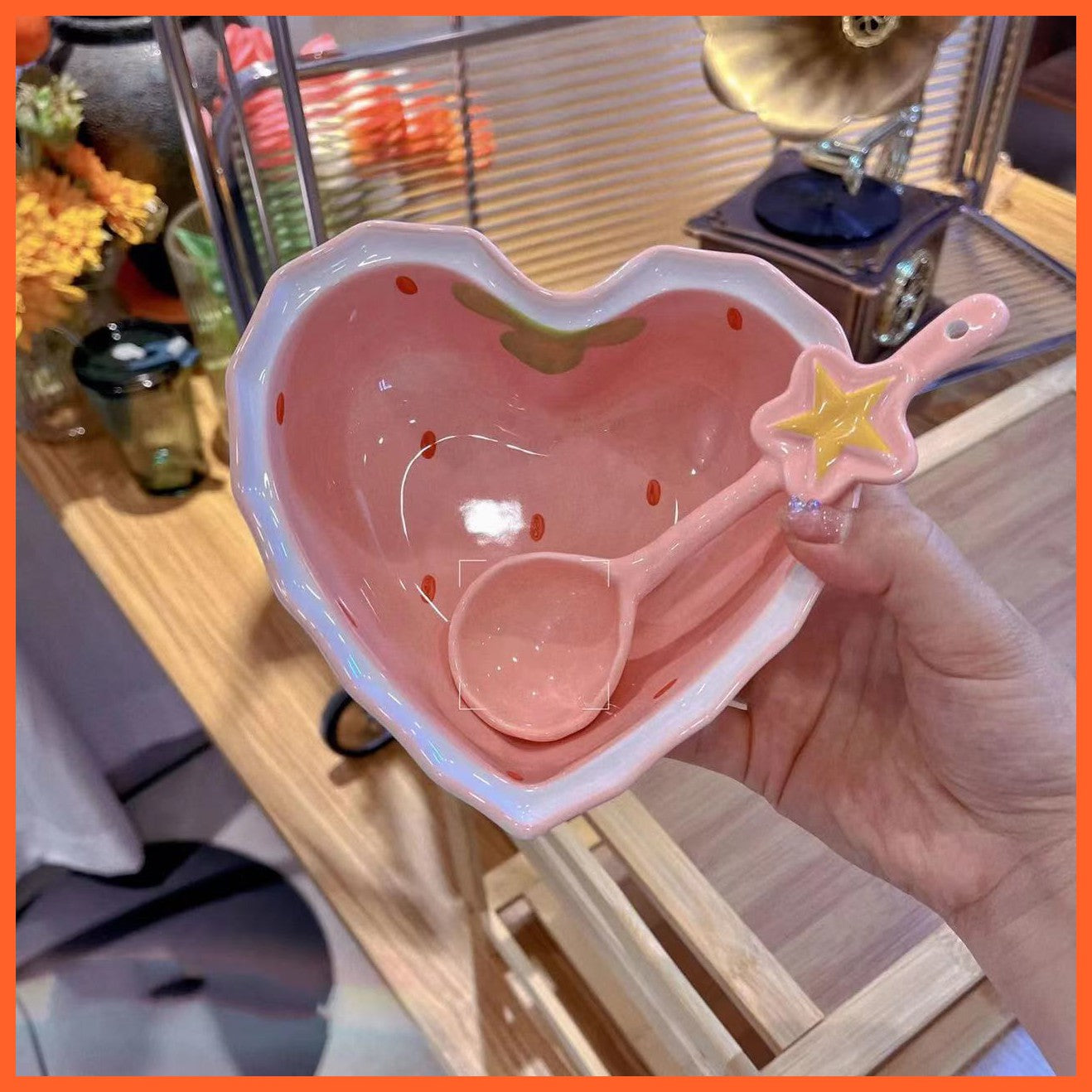 Cute Strawberry Ceramic Love Bowl Shaped