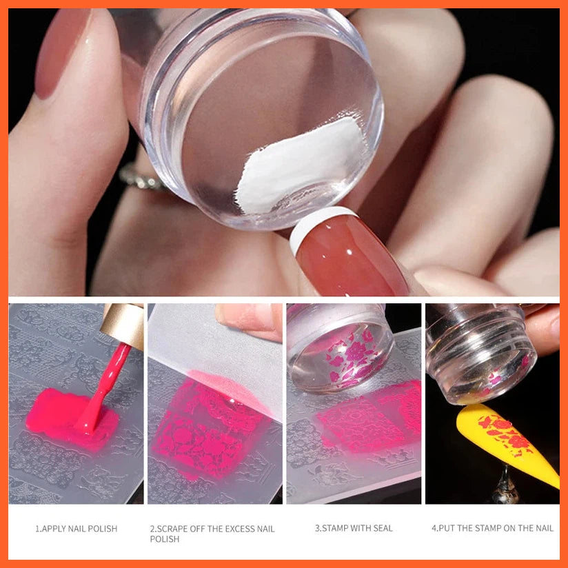 Nail Stamping Plates | Pure Clear Jelly Nails Art Stamper | Manicure Accessories Tool