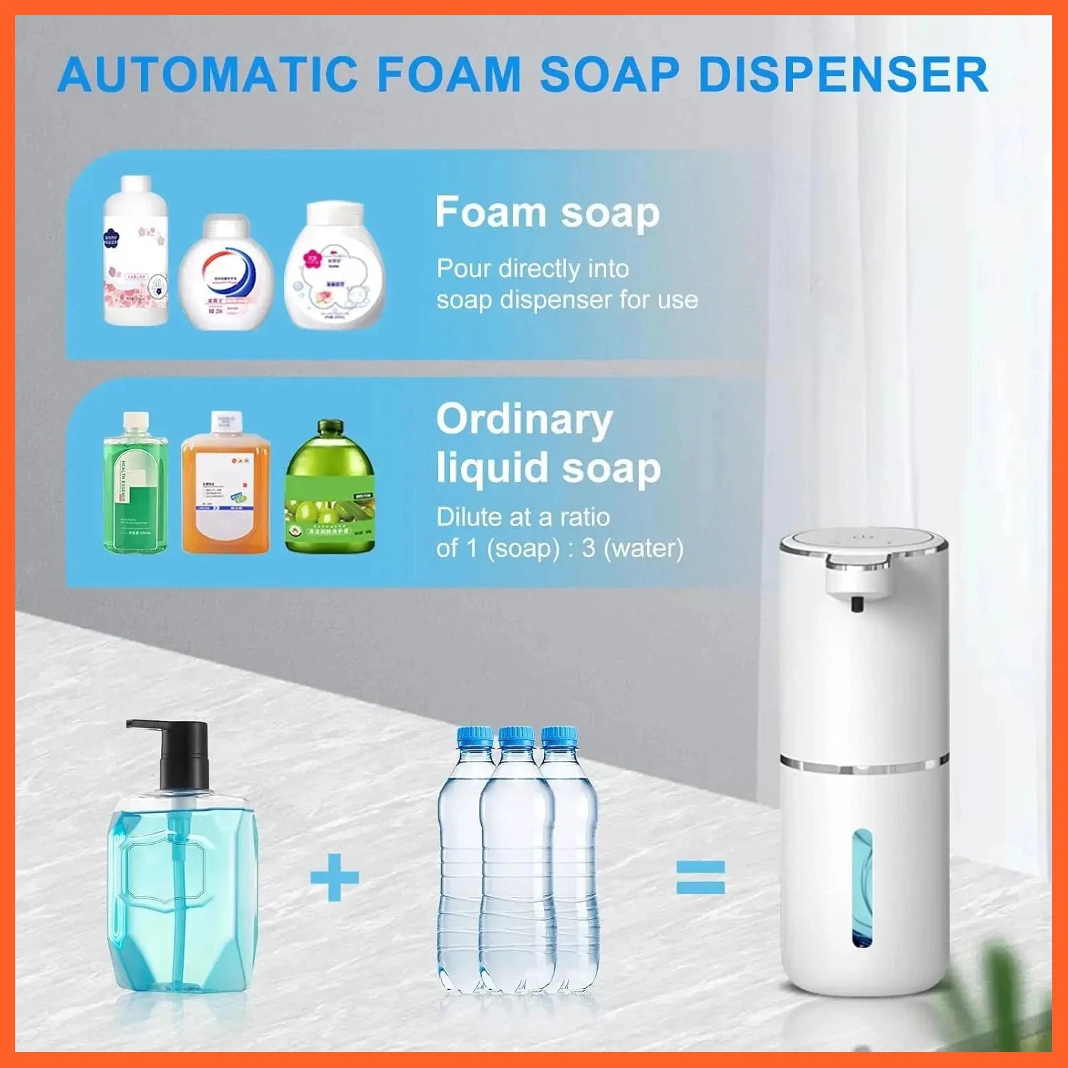 380Ml Usb Rechargeable Automatic Touchless Foaming Soap Dispenser
