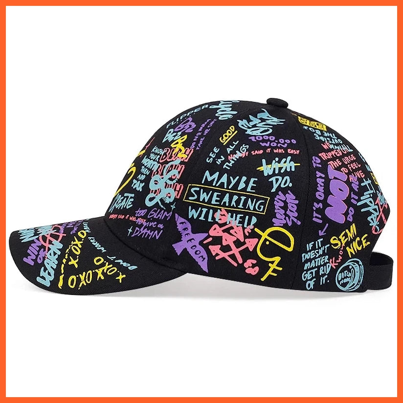 Fashion Letter Baseball Cap Graffiti Sun Hip Hop Cap Visor Spring Hat Men Adjustable Snapback Cotton Cap For Women Men Hats