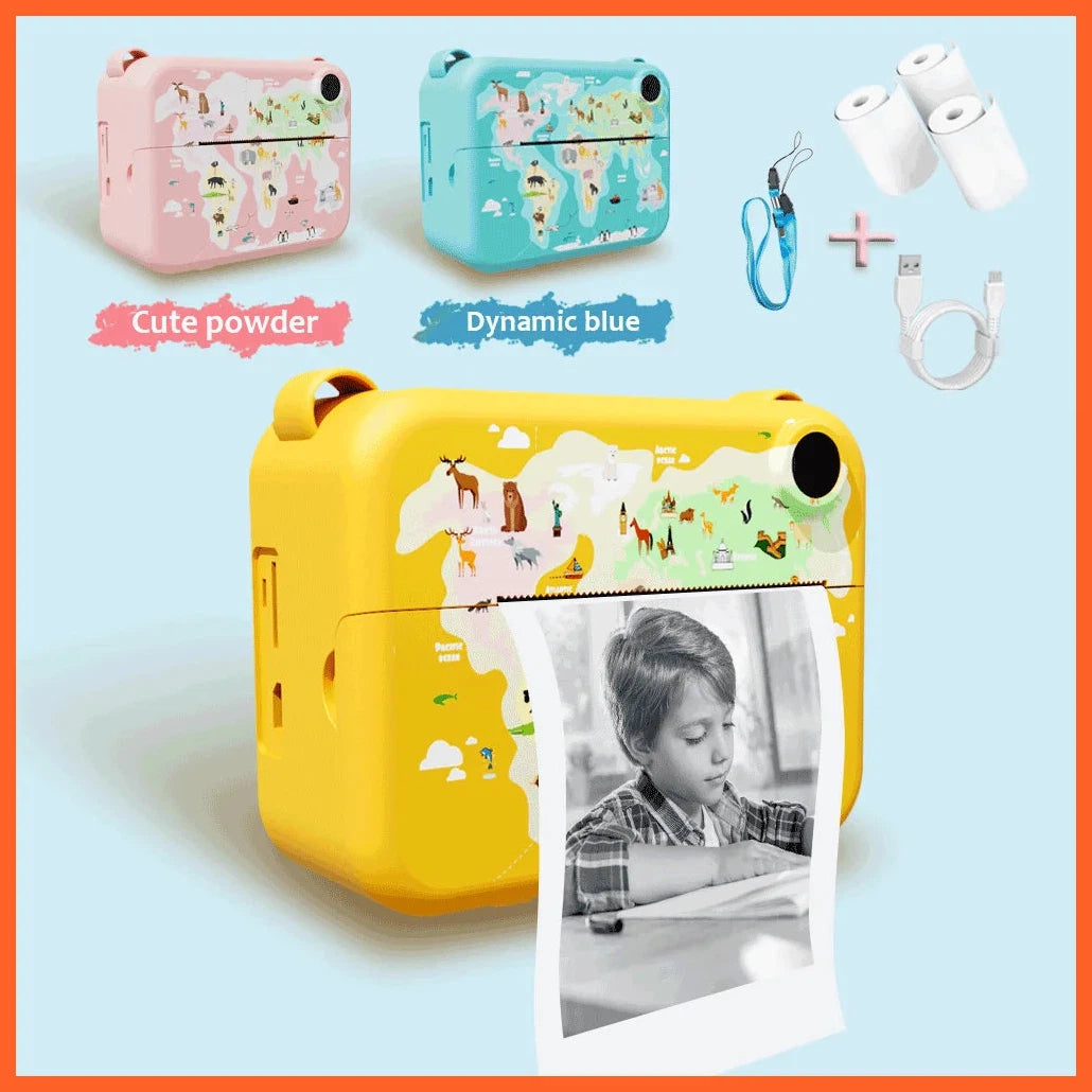 Instant Print Camera For Kids, Christmas Birthday Gifts Hd Digital Video Cameras For Toddler, Kid Toy