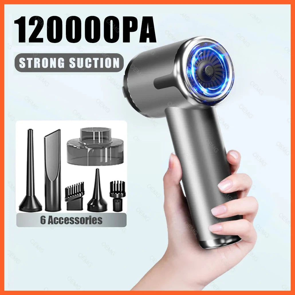120000Pa Portable Wireless Hand Held Mini Car Vacuum Cleaner  | Cleaner For Home Car Powerful Cleaning Machine
