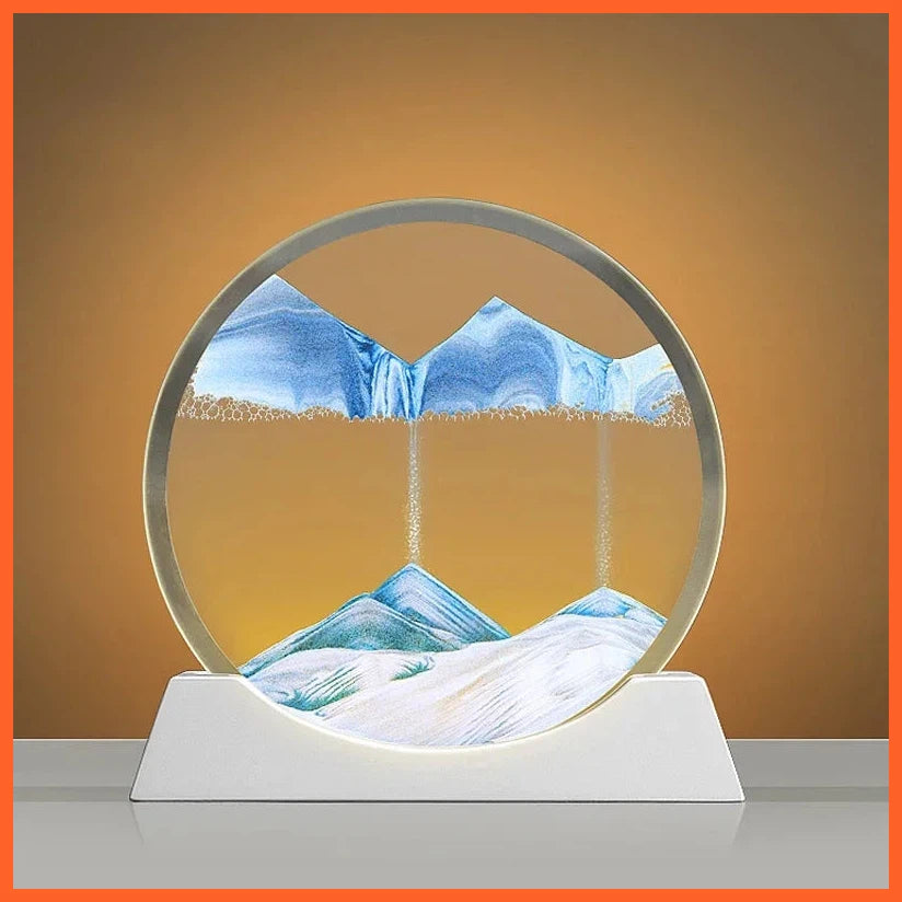 3D Creative Quicksand Usb Table Lamp Moving Sand Art With Led  | Sandscape Hourglass Night Light Bedside Lamps Home Decor