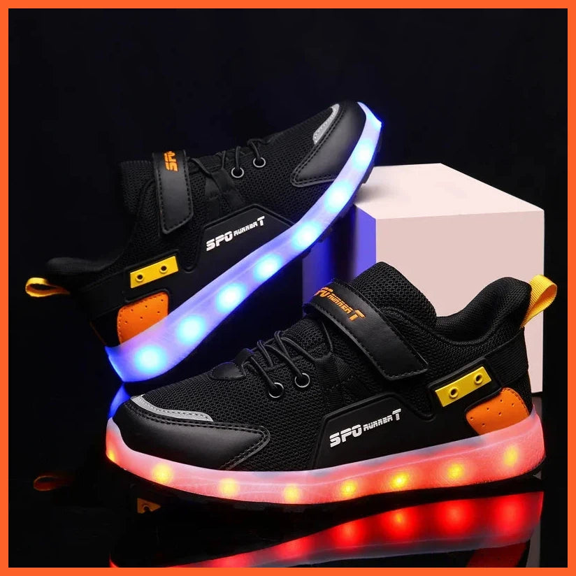 Usb Charging Designer Shoes For Kids Boys Girls | Led Sneakers Glowing Flashing Sneakers Shoes