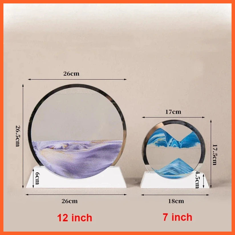3D Creative Quicksand Usb Table Lamp Moving Sand Art With Led  | Sandscape Hourglass Night Light Bedside Lamps Home Decor