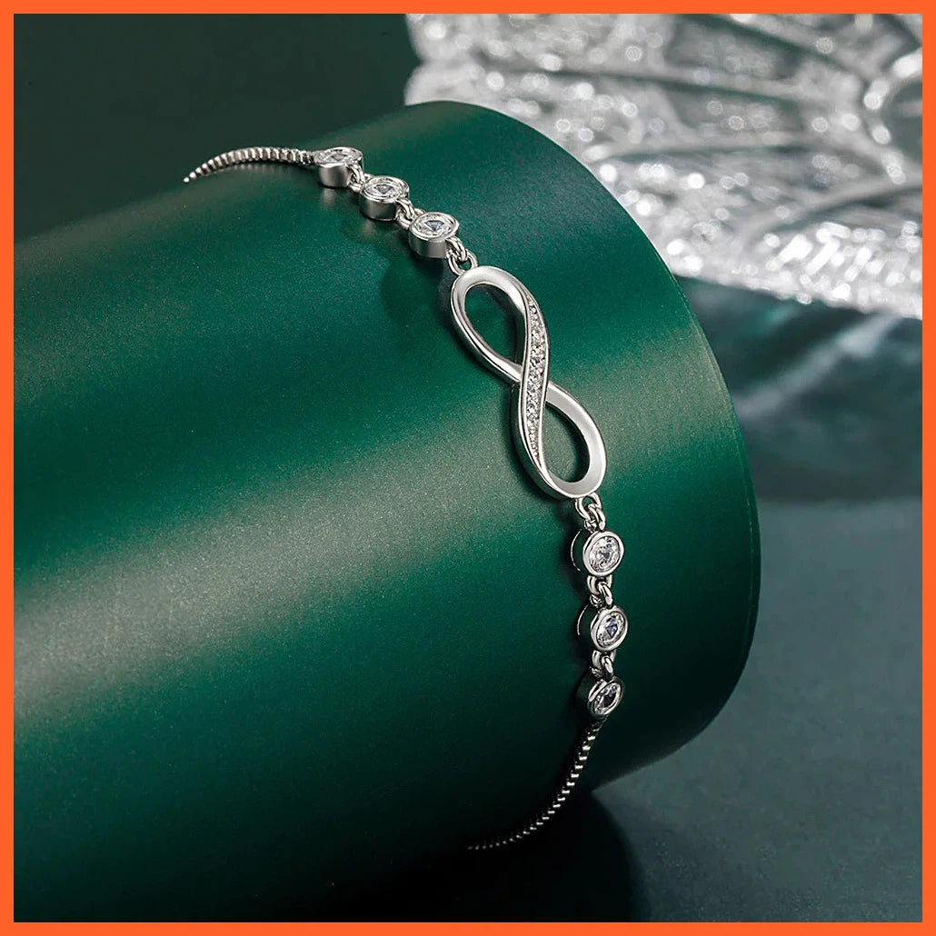 925 Sterling Silver Pretty Crystal Bracelets For Women