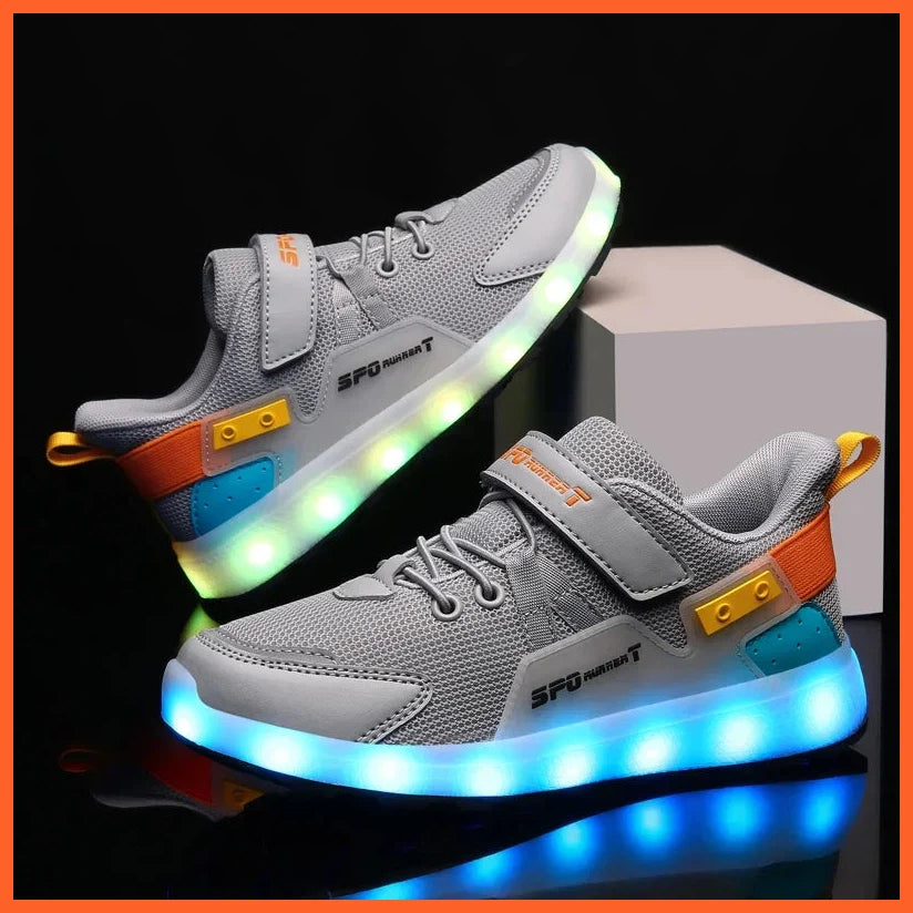 Usb Charging Designer Shoes For Kids Boys Girls | Led Sneakers Glowing Flashing Sneakers Shoes