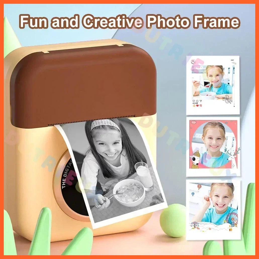 Children Camera Instant Print Cp08 Dual Lens Kids Photo Printing Camera Hd Video Recording With Thermal Paper Educational Toys