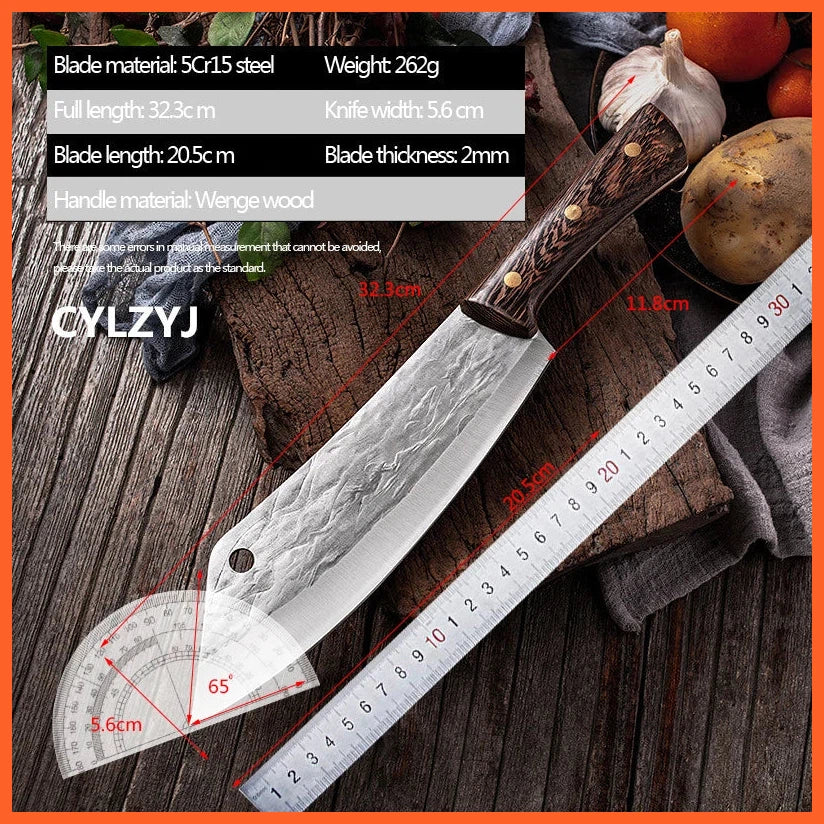 Forged Boning Butcher Knife | Kitchen Stainless Steel Meat Chopping Knife