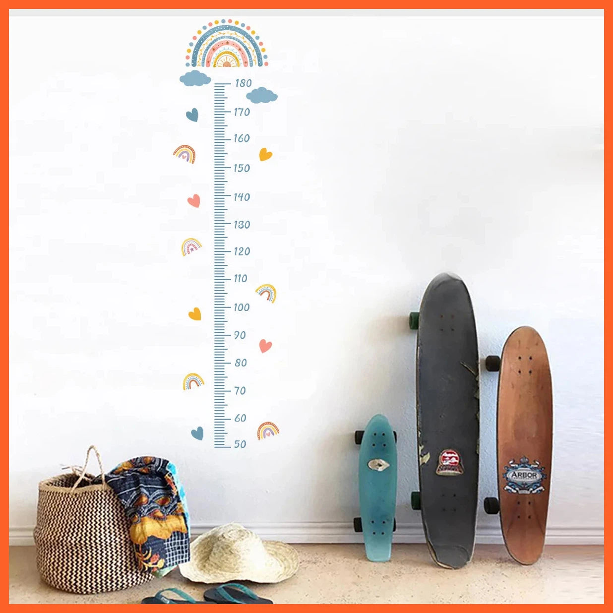 Kids Growth Chart Wall Stickers | Measure Height Record Ruler Baby Growth Chart | Decals Bedroom Nursery Decoration