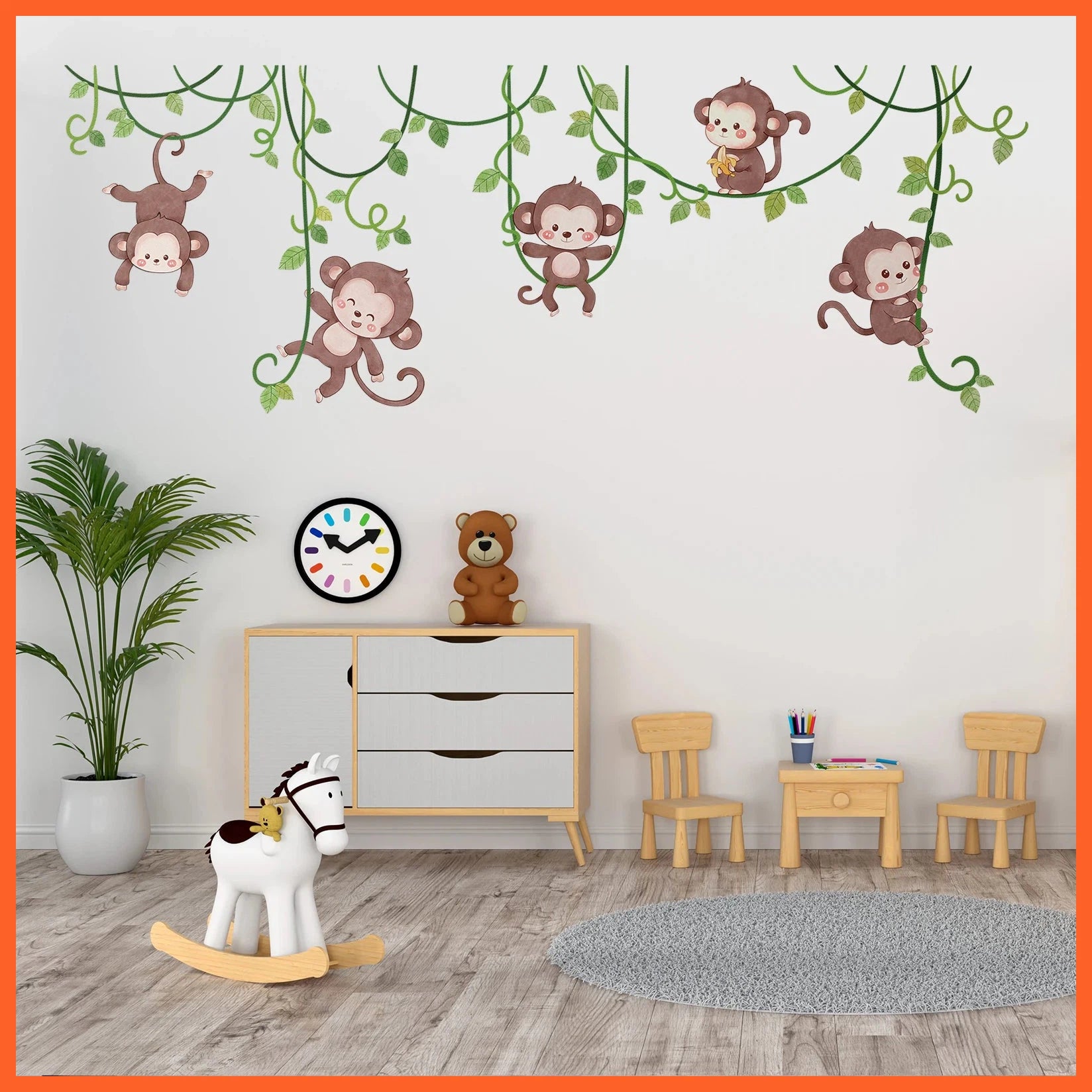 Safari Jungle Woodland Animals Wall Decals Wall Stickers For Boys Girls Baby Nursery Kids Bedroom Living Room Classroom Decor