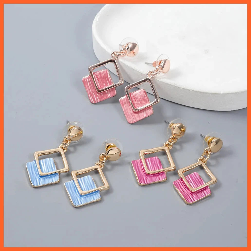 Women'S Square Jewelry Sets | Chain Earrings Necklaces Accessories