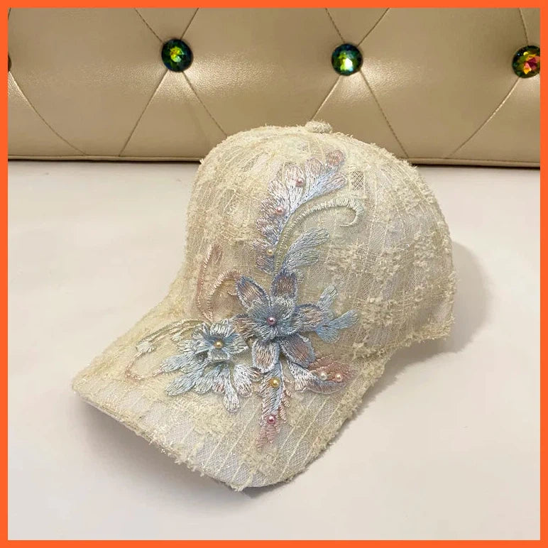 Summer Lace Baseball Cap Thin Section Breathable Embroidery Applique Mesh Hat Spring And Autumn Street Outdoor Outing Sun Hats
