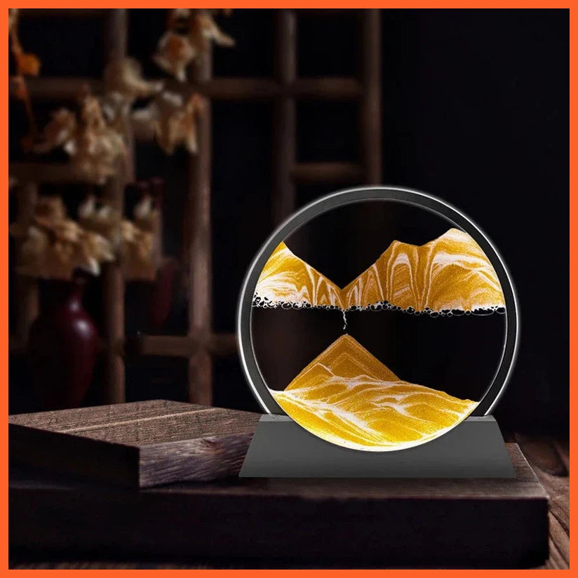 3D Creative Quicksand Usb Table Lamp Moving Sand Art With Led  | Sandscape Hourglass Night Light Bedside Lamps Home Decor