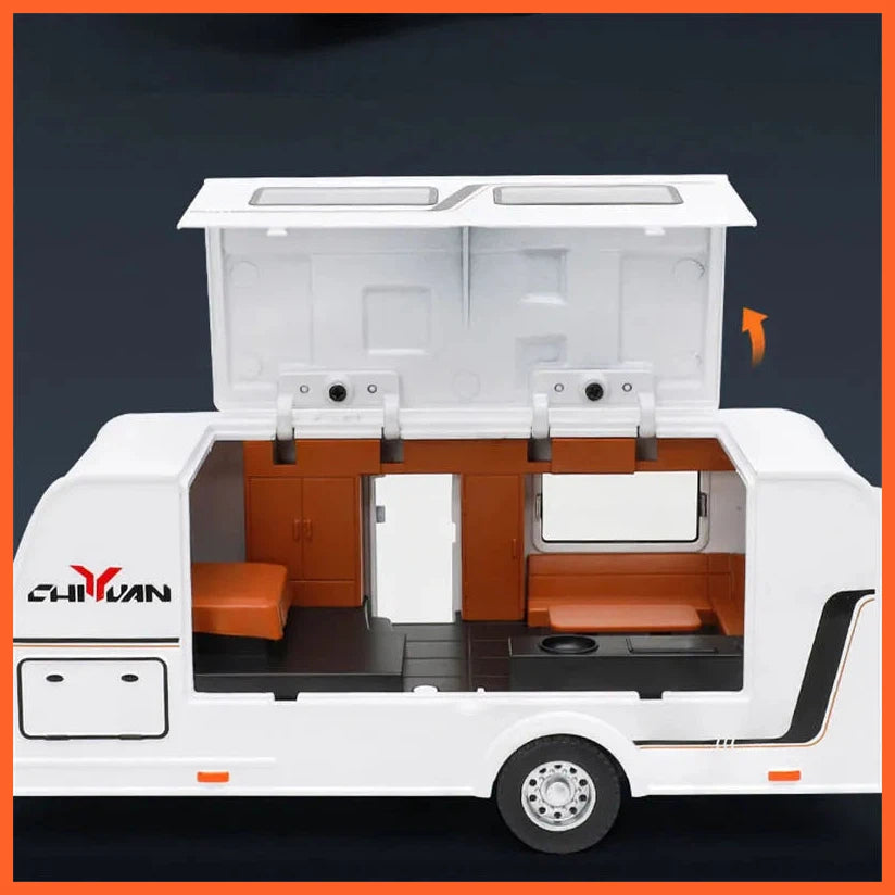1/32 Trailer Rv Truck Car Model Diecast | Off-Road Vehicle Camper Car Model With Sound And Light