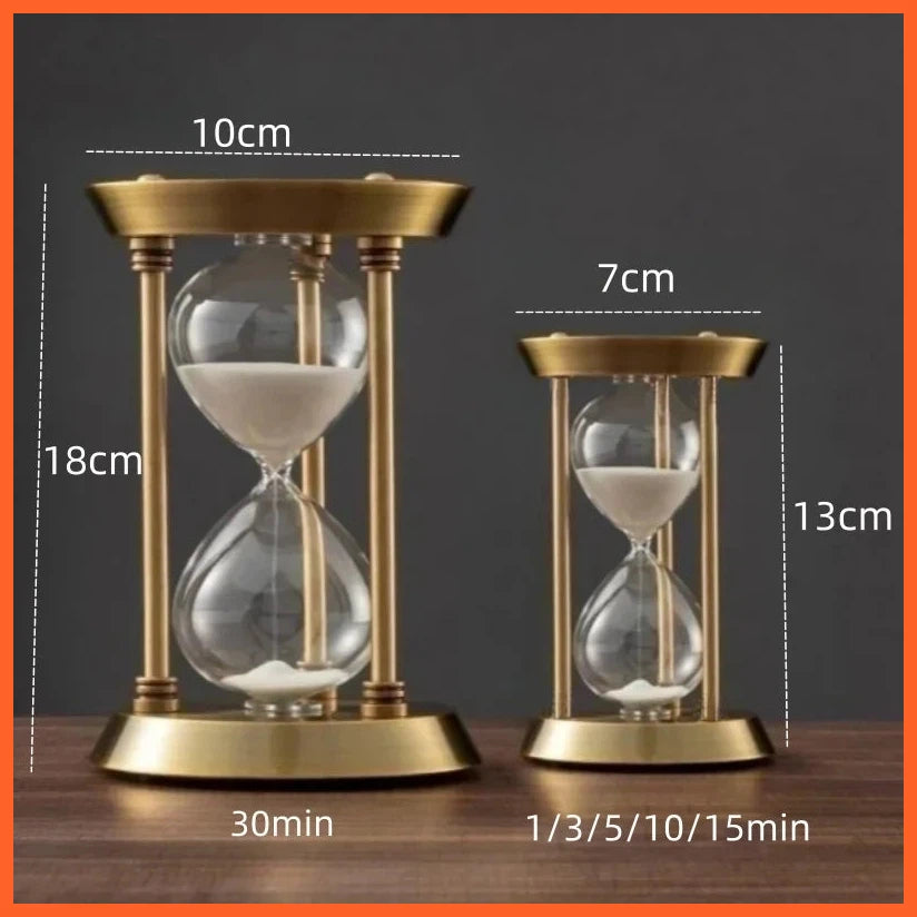 1-30 Minutes European Retro Metal Hourglass | Living Room Office Desk Decoration Ornament