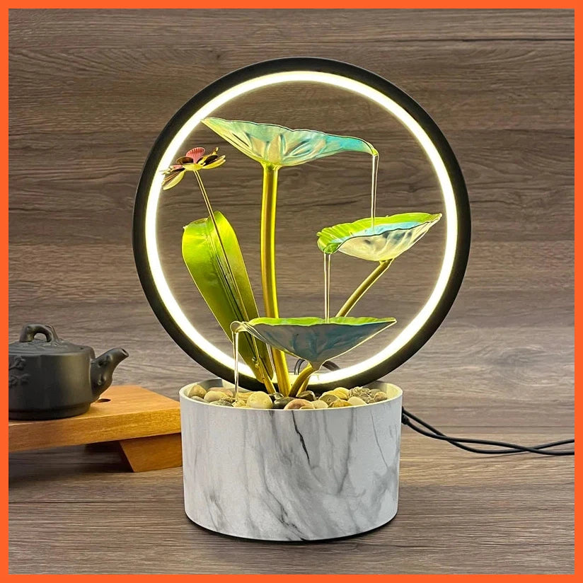 Flowing Water Decoration Light Fountain | Indoor Creative Night Lamp Living Room Circulating Water Housewarming And Opening Gift