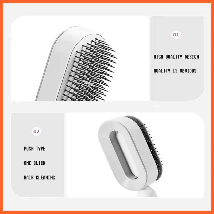 Self Cleaning Hair Brush, 3D Air Cushion Massager Brush Airbag Massage Comb Brush, Shaping Comb Self Cleaning Hair Brush