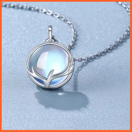 Silver Color Moonstone Pendant Necklaces For Women