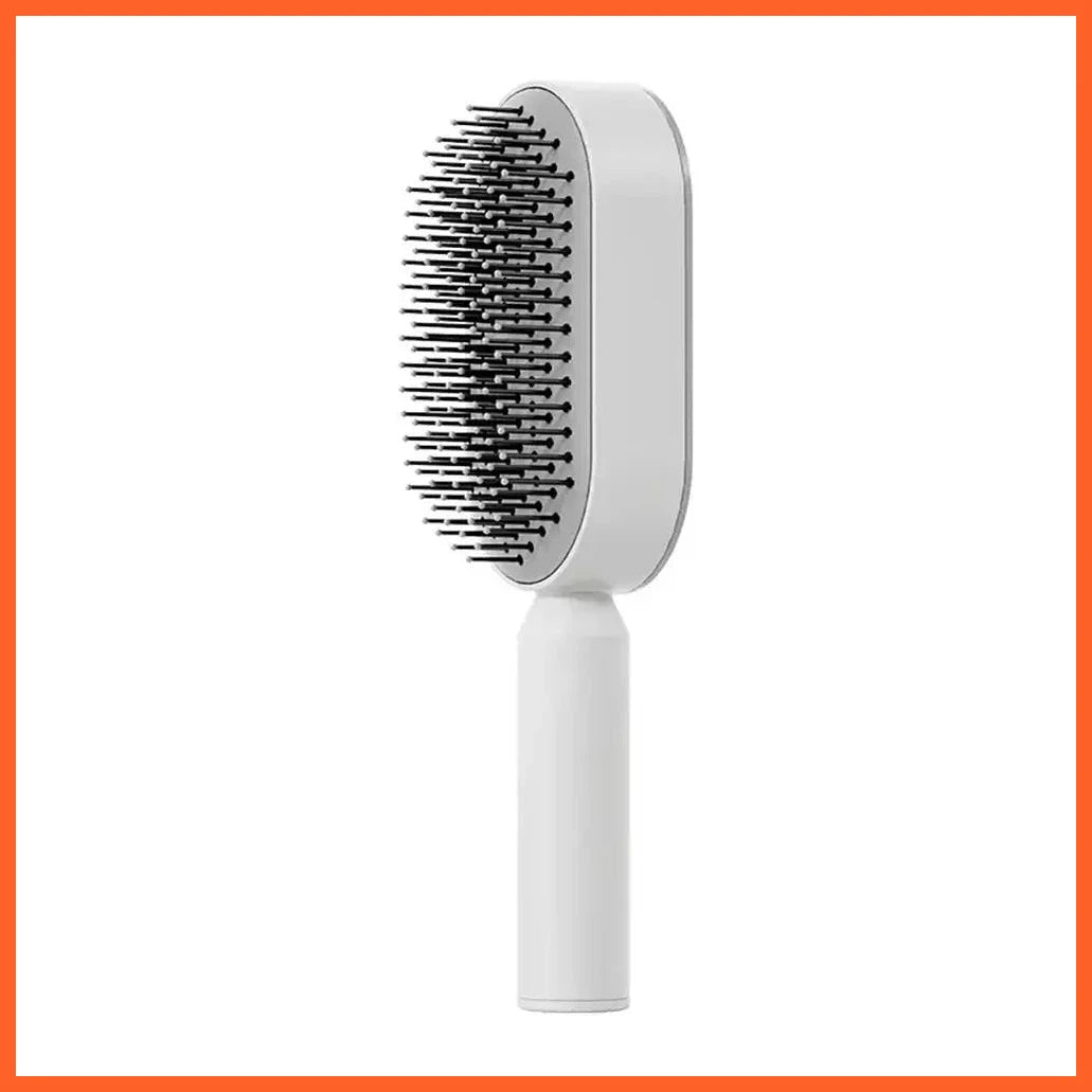 Self Cleaning Hair Brush For Women One-Key Cleaning Hair Loss Massage Scalp Comb Anti-Static Hairbrush