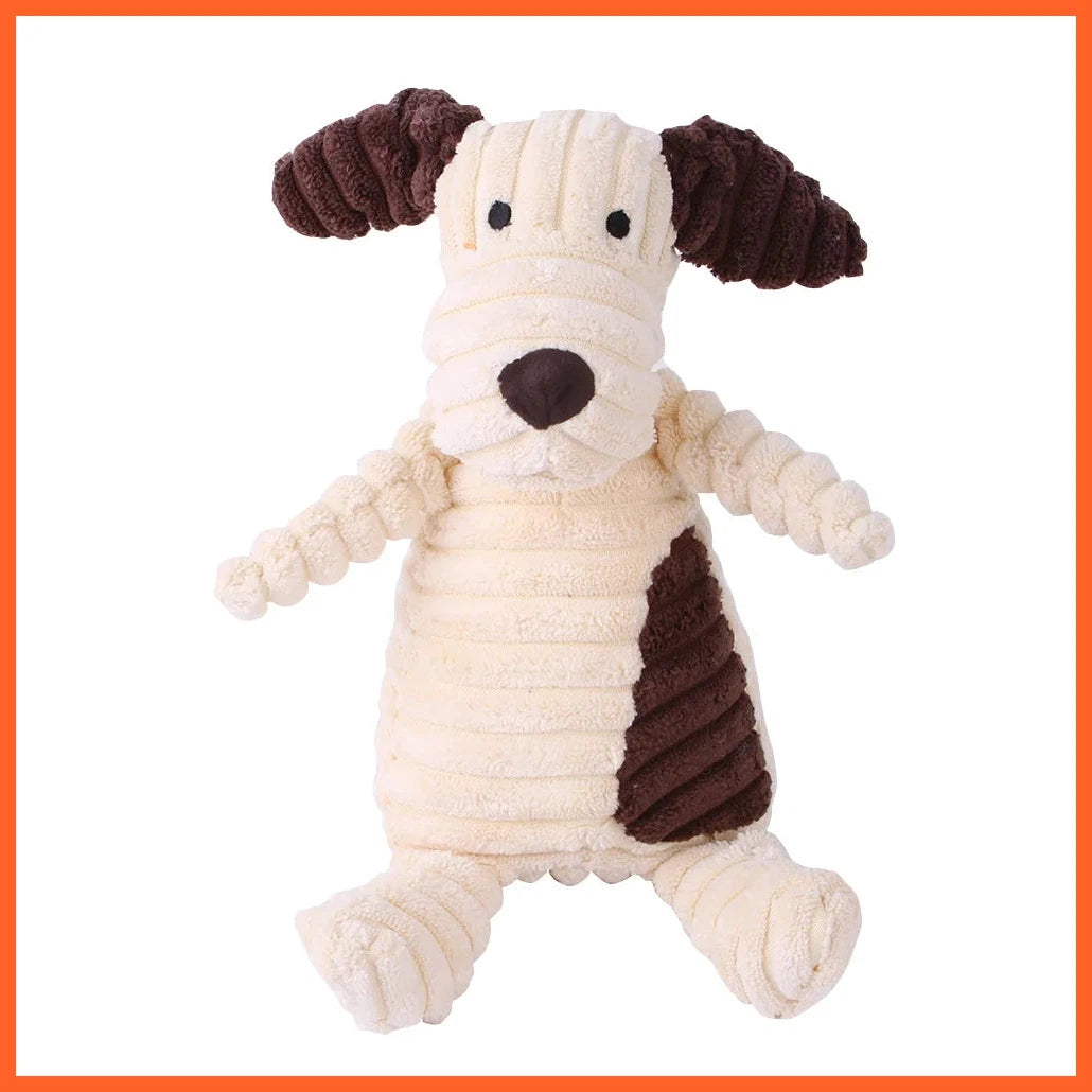 Plush Dog Toy Animals Shape Bite Resistant Squeaky Toys Corduroy Dog Toys For Small Large Dogs Puppy Pets Training Accessories