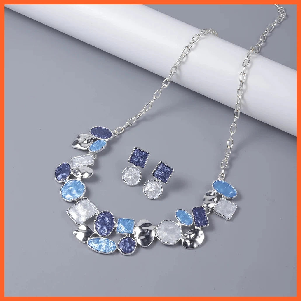 Luxury Gold Woman Choker Necklace | Bridal Chains Enamel Jewelry Set