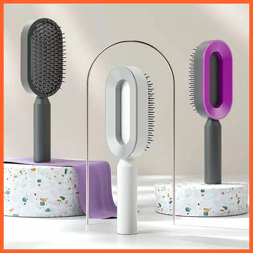 Self Cleaning Hair Brush 3D Air Cushion Massager Brushes Airbag Massage Comb Brush Detangling Anti Static Hairbrush Cleaner