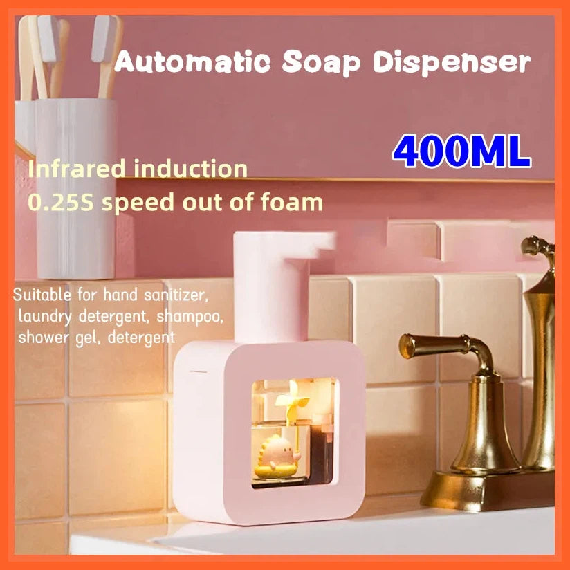 400Ml Liquid New Automatic Soap Dispenser | Usb Charging Cute Pet Contact Free Hand Sanitizer