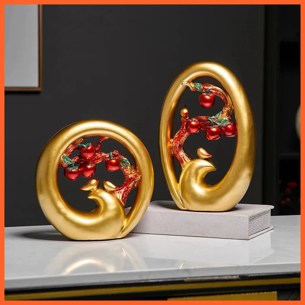 Golden Deer Sculptures For Living Room Home Decorative Crafts Gift