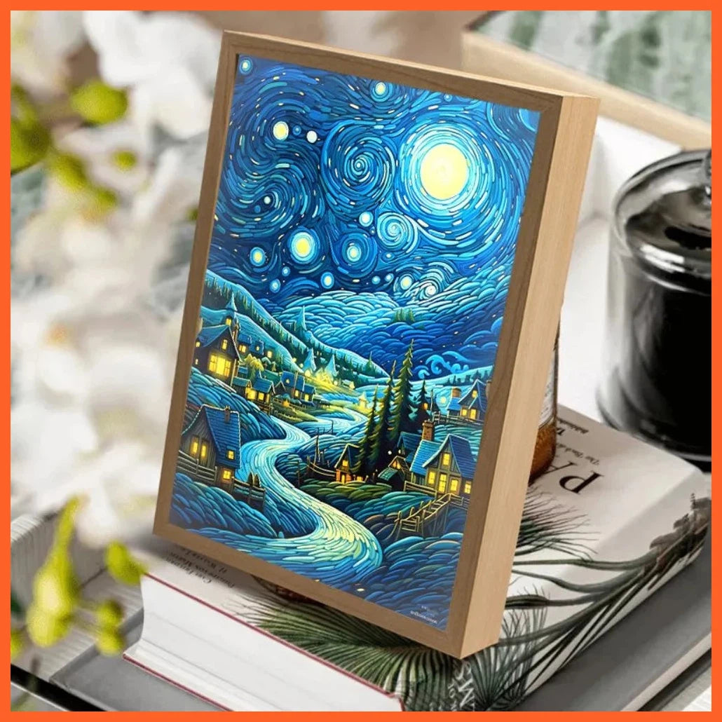 Van Gogh Art Led Light Painting Room Decor Usb Lamp | Wireless Charging | Light Home Gift