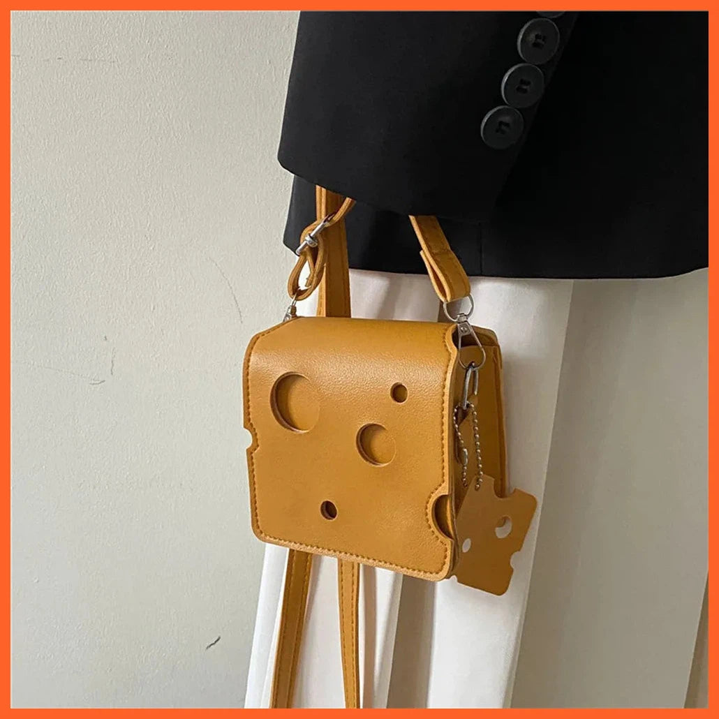Cheese Shaped Pu Leather Bags For Women