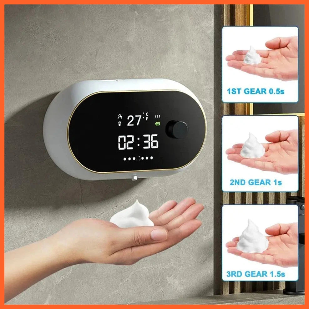 Smart Liquid Foam Soap Dispensers | Time Temperature Display Human Body Hand Wash Automatic Soap Dispenser