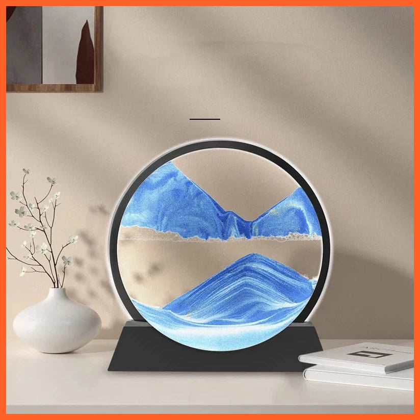 3D Creative Quicksand Usb Table Lamp Moving Sand Art With Led  | Sandscape Hourglass Night Light Bedside Lamps Home Decor