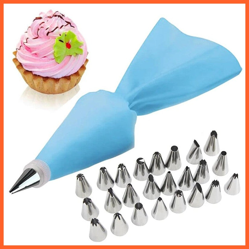 whatagift.com.au A 26PCS Blue Kitchen Piping Bag Set - Confectionery & Pastry Decorating Tools