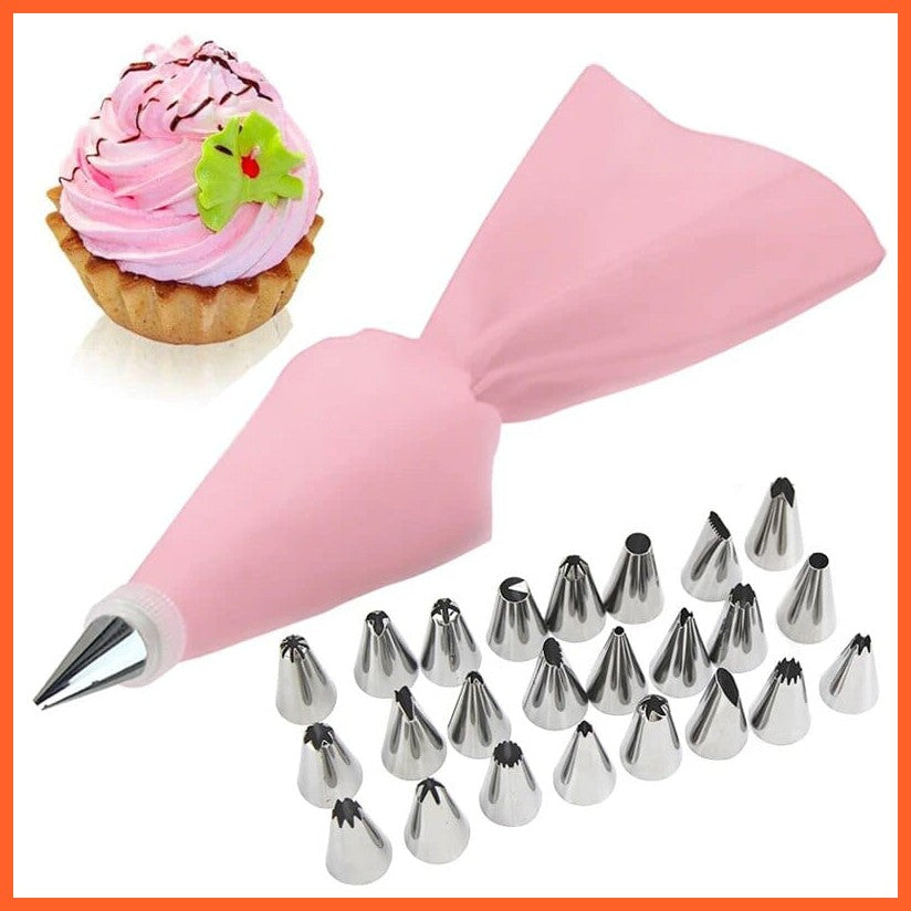 whatagift.com.au A 26PCS Pink Kitchen Piping Bag Set - Confectionery & Pastry Decorating Tools