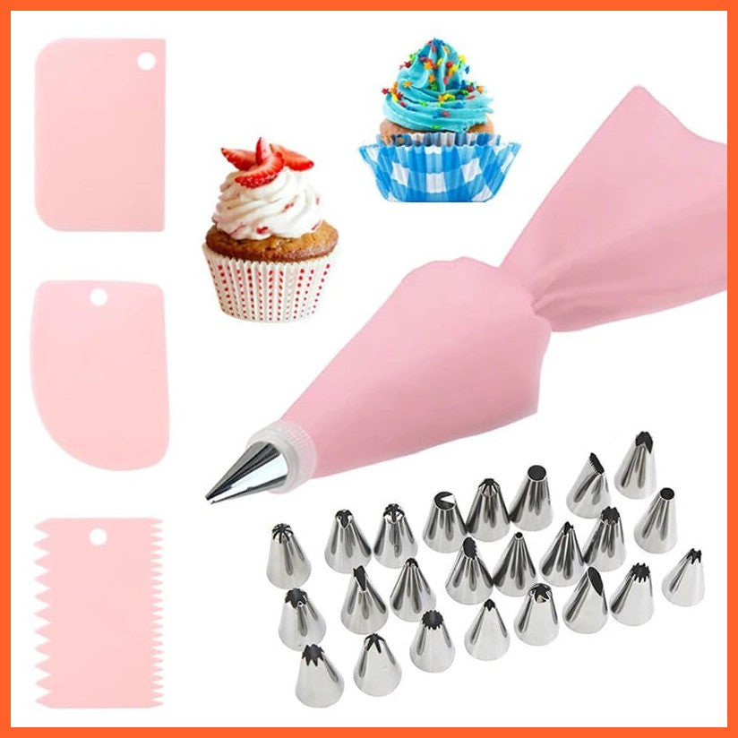 whatagift.com.au A 29PCS Pink Kitchen Piping Bag Set - Confectionery & Pastry Decorating Tools
