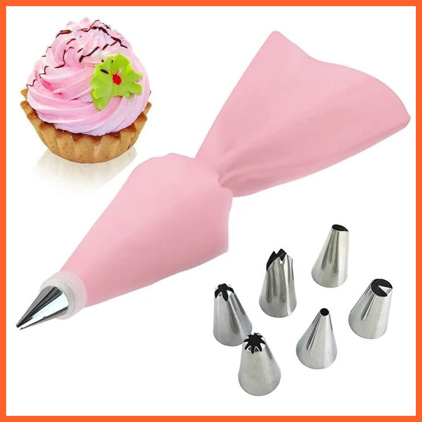 whatagift.com.au A 8PCS Pink Kitchen Piping Bag Set - Confectionery & Pastry Decorating Tools