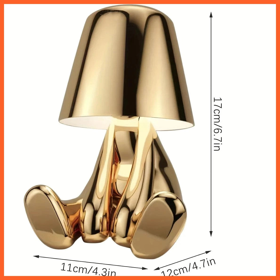 whatagift.com.au A Golden Color Thinker Statue LED Table Lamp With USB Port| Nightstand Lamp For Home, Living Room