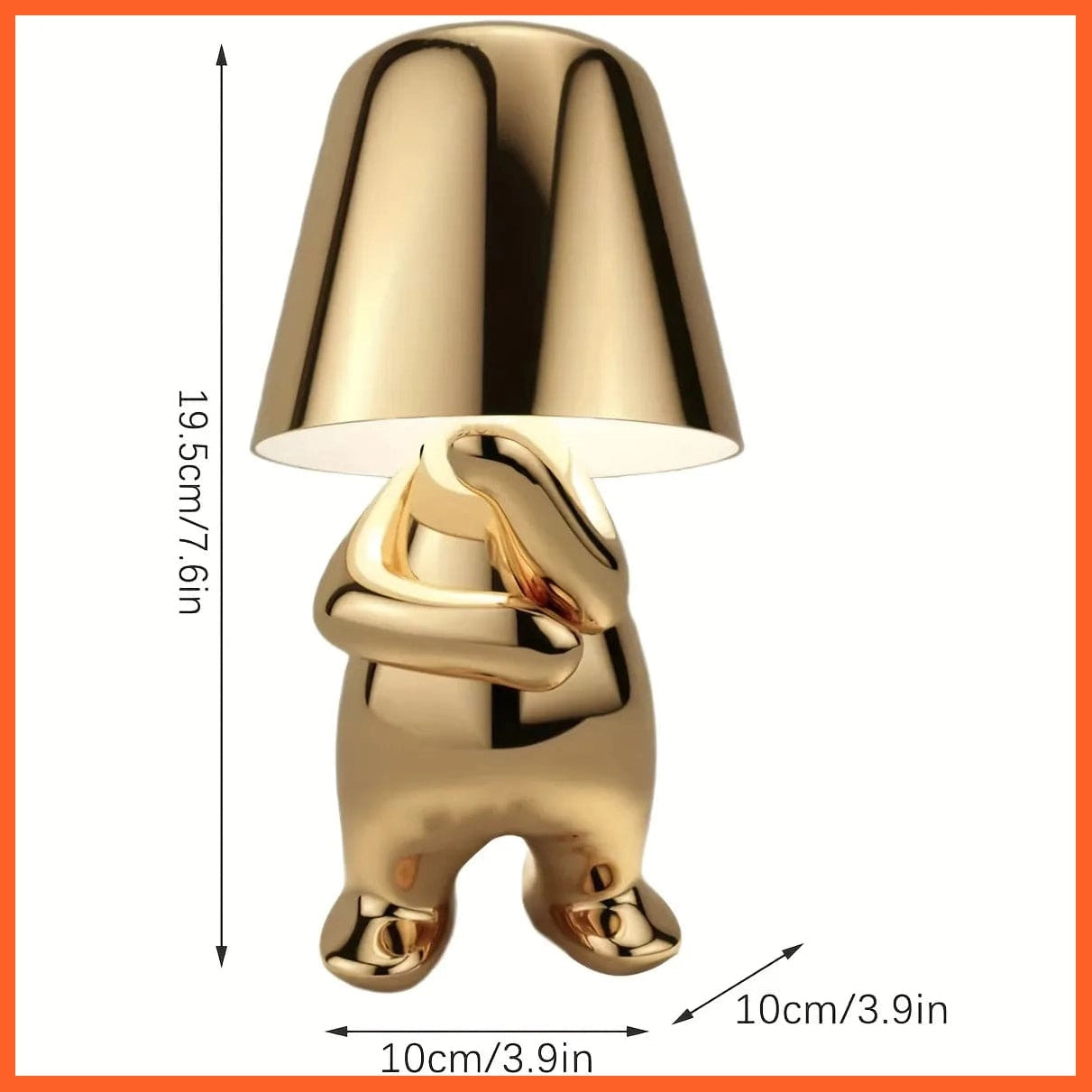 whatagift.com.au B Golden Color Thinker Statue LED Table Lamp With USB Port| Nightstand Lamp For Home, Living Room