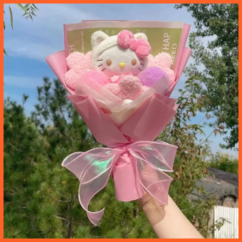 whatagift.com.au Beautiful Cat Plush Doll Toy Sanrio Bouquet Gift Box For Valentine's Day Christmas Graduation Gifts