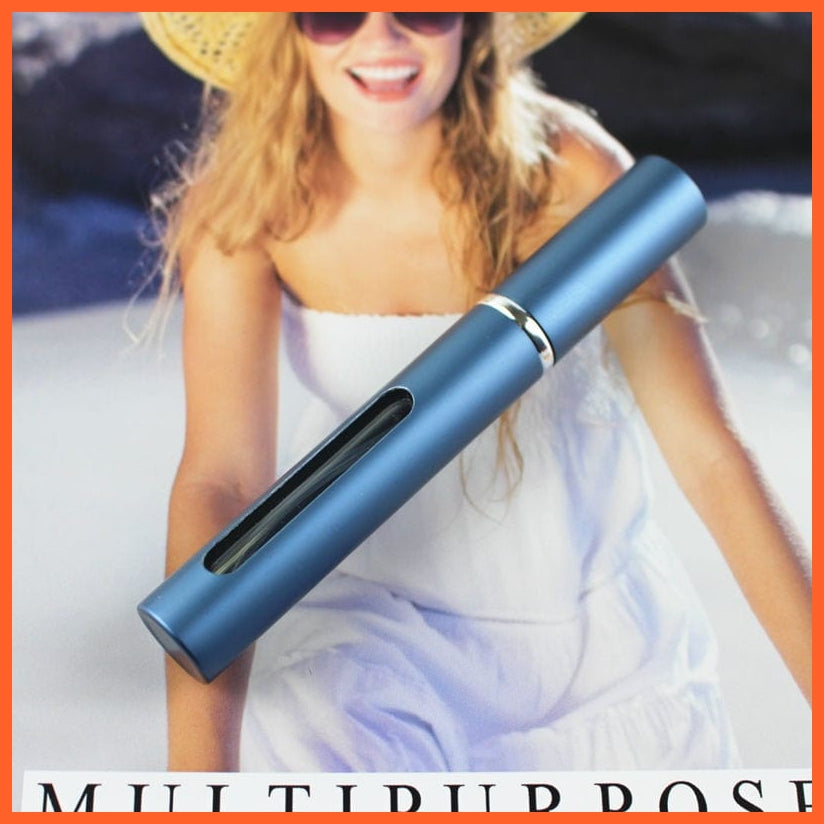 whatagift.com.au Blue 1 1PC Top Quality 5ml Refillable Mini Sprayer Perfume Bottle | Aluminum Perfume Atomizer Travel Size